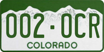 CO license plate 002OCR