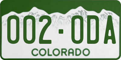 CO license plate 002ODA