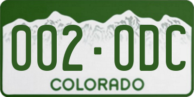 CO license plate 002ODC