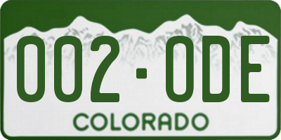 CO license plate 002ODE