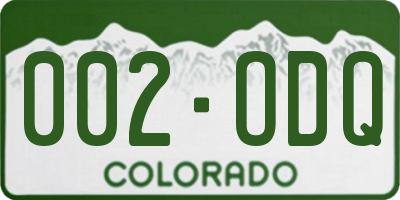 CO license plate 002ODQ