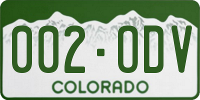 CO license plate 002ODV