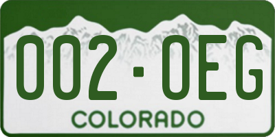 CO license plate 002OEG