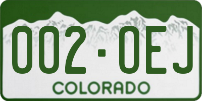 CO license plate 002OEJ