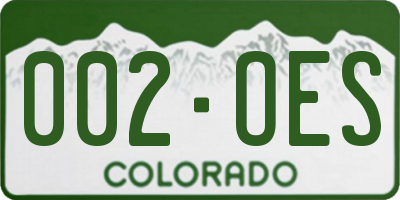CO license plate 002OES