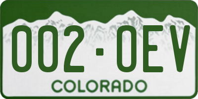 CO license plate 002OEV