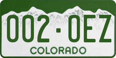 CO license plate 002OEZ
