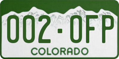 CO license plate 002OFP