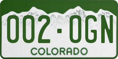 CO license plate 002OGN