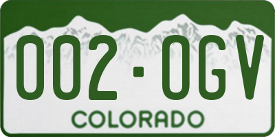 CO license plate 002OGV