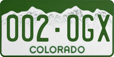 CO license plate 002OGX