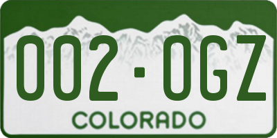 CO license plate 002OGZ