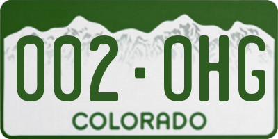 CO license plate 002OHG