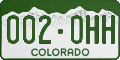CO license plate 002OHH
