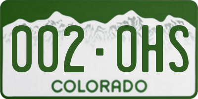 CO license plate 002OHS