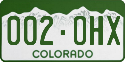 CO license plate 002OHX