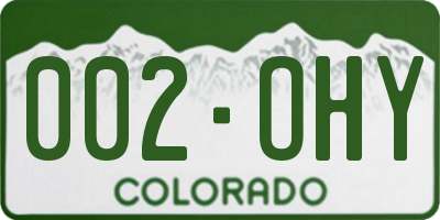 CO license plate 002OHY