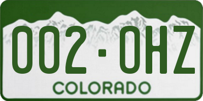 CO license plate 002OHZ