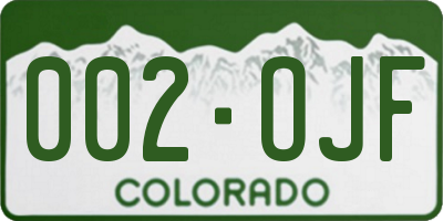 CO license plate 002OJF