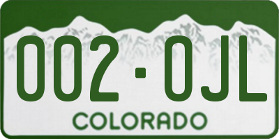 CO license plate 002OJL