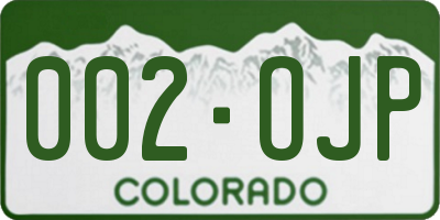 CO license plate 002OJP