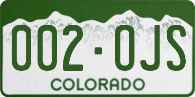CO license plate 002OJS