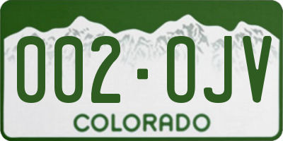 CO license plate 002OJV