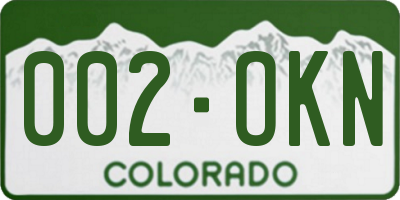 CO license plate 002OKN