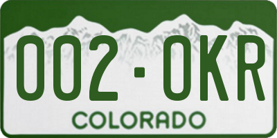 CO license plate 002OKR