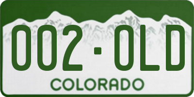 CO license plate 002OLD