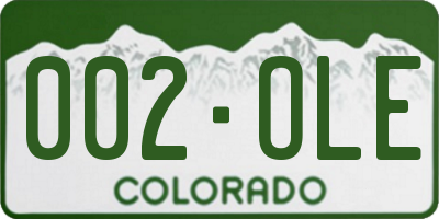 CO license plate 002OLE