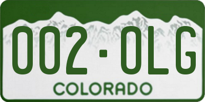 CO license plate 002OLG