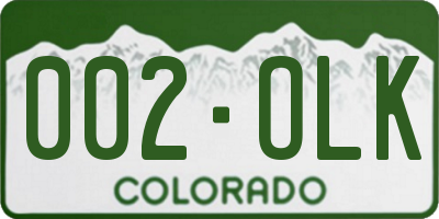 CO license plate 002OLK