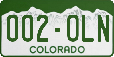 CO license plate 002OLN
