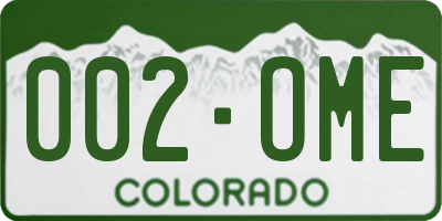 CO license plate 002OME