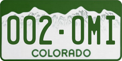 CO license plate 002OMI