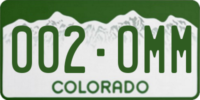 CO license plate 002OMM