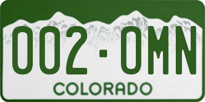 CO license plate 002OMN