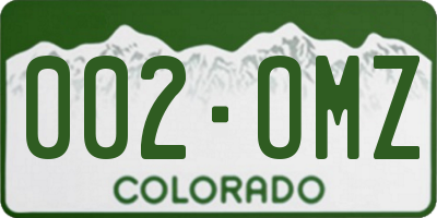 CO license plate 002OMZ