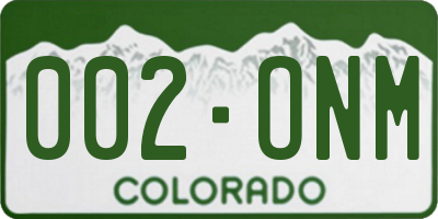 CO license plate 002ONM