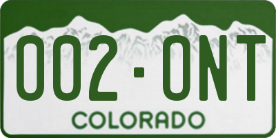 CO license plate 002ONT