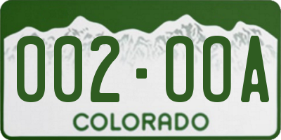 CO license plate 002OOA