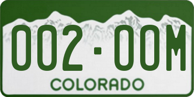 CO license plate 002OOM