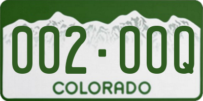 CO license plate 002OOQ