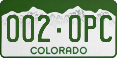 CO license plate 002OPC