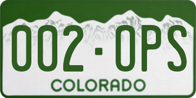 CO license plate 002OPS