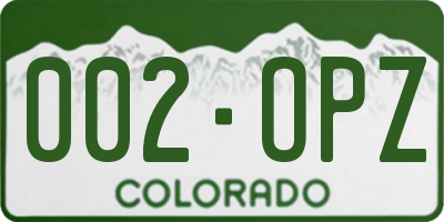 CO license plate 002OPZ