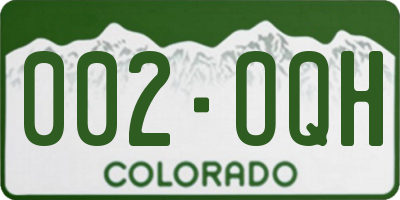 CO license plate 002OQH