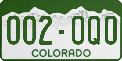 CO license plate 002OQO