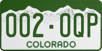 CO license plate 002OQP